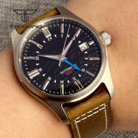Reloj Automático Tandorio NH34 Para Hombres 39mm GMT Pilot Diversión AR Cristal De Zafiro Fecha Resistente Al Agua 20BAR Moda Relojes De Pulsera De Acero Inoxidable - details 1