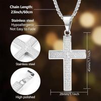 Collar de Cruz de Plata y Acero Inoxidable para Hombre,Colgante de Cruz con Cadena de 60 cm,para Hijos Día del Padre,Graduación - details 2