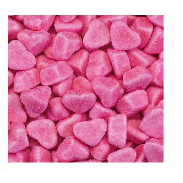 HARIBO CORAZON SOFT PIKA 1KG son caramelos de goma de color Rosa con un exterior crujiente y un interior súper esponjoso sabor a Fresa. Recubiertos de Pica SABOR ORIGINAL HARIBO TOP