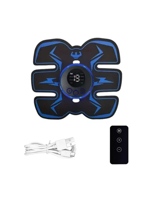Masajeador Abdominal Eléctrico Recargable Con Control Remoto Y Pantalla LCD Wireless Alivio De La Fatiga Y Relajación Fitness Para La Cintura Material Compuesto - 1