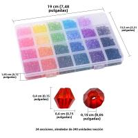 Kit De Hileras De Abalorios De Acrílico Transparentes 24 Colores 4mm Y 6mm Para Fabricación De Joyas Gran Cantidad De Piezas - details 1