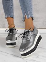 Zapatos De Plataforma Con Tacón Para Mujer Zapatos Casuales Con Cordones Altos Cómodos Y Transpirables Zapatillas Con Suela Gruesa Para Exterior - details 22