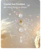 1Pc Colgante De Sol Dorado Con Cristal Hecho a Mano Colección De Luz Decoración Para Exteriores Suministros De Boda Y Fiesta Moderno Estilo Metal Sin Requerimiento De Montaje - details 1