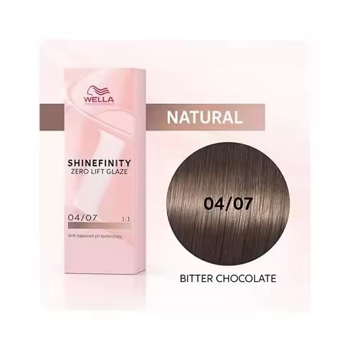 Coloracion Semipermanente Shinefinity Zero Lifth Glaze 04/07 Natural Bitter Chocolate 60 ml. Wella - 1