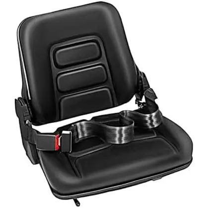 Asiento de montacargas universal, asiento de tractor plegable con respaldo ajustable, cinturón de seguridad y tobogán de repuesto para asiento mecánico pesado - 1