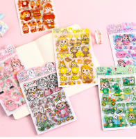 4 Hojas De Pegatinas De Decoración Con Patrón De Dibujos Animados Transparentes PET Para Decoración De Manos Y Estudiantes De Niñas Fresa Cereza - details 17