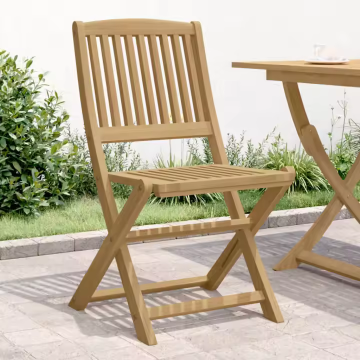 vidaXL Sillas de jardín plegables 2 uds madera acacia 57x48,5x90 cm - 1