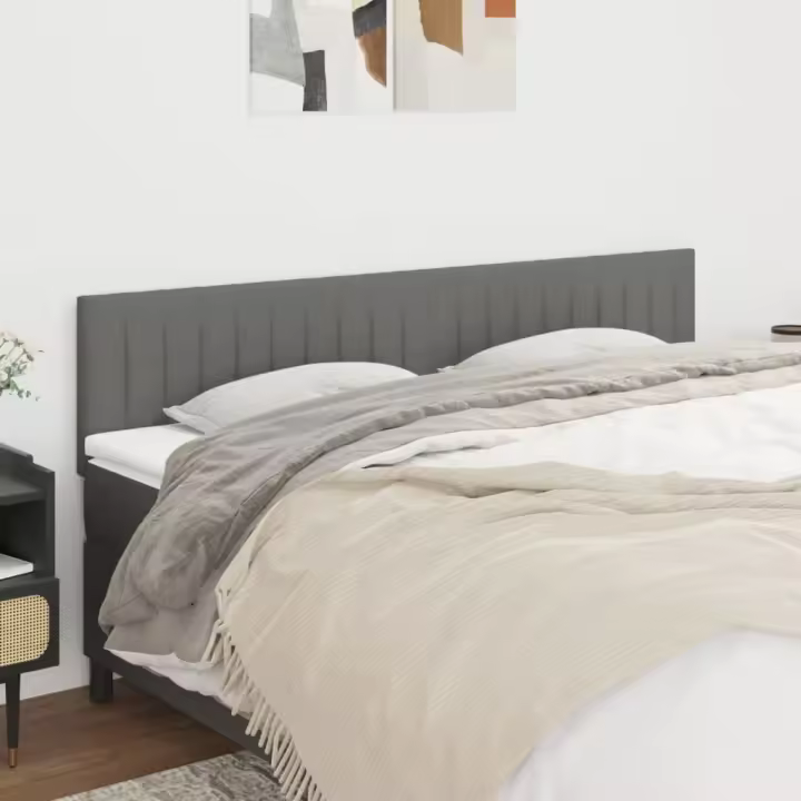 vidaXL Cabeceros 2 unidades de tela gris oscuro 80x5x78/88 cm - 1