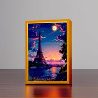 Lámpara De Noche LED En Forma De Luna De París Para Decoración Del Hogar Y Regalos De Navidad Marco De Fotos Con Iluminación De Dibujo De Ciudad Luz Para Mesa Lateral - details 16
