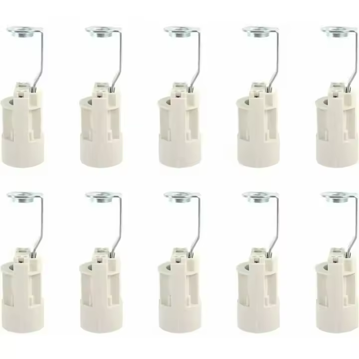 Culot de lampe E14 réglable E14 douilles convertisseur douilles E14 douille à baonnette bougie support d'ampoule pour ampoule LED Pack de 10 Triumph (blanco) - 1