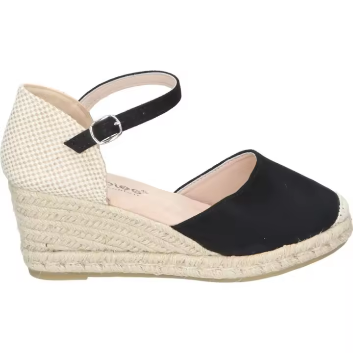 AMARPIES | Sandalias de Cuña Amarpies para Mujer – Alpargatas con Cuña en Color Negro – Yutes de cuña con Cierre de Hebilla – Espadrilles de Estilo Casual – Cuña Media – De Alta Calidad – Modelo ACX26484 - 1