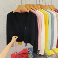 Nueva Chaqueta De Punto Negra Estilo Coreano Con Cuello En V Manga Larga Casual Para Mujer Otoño 2026 Top Sólido Cierre Único - details 10