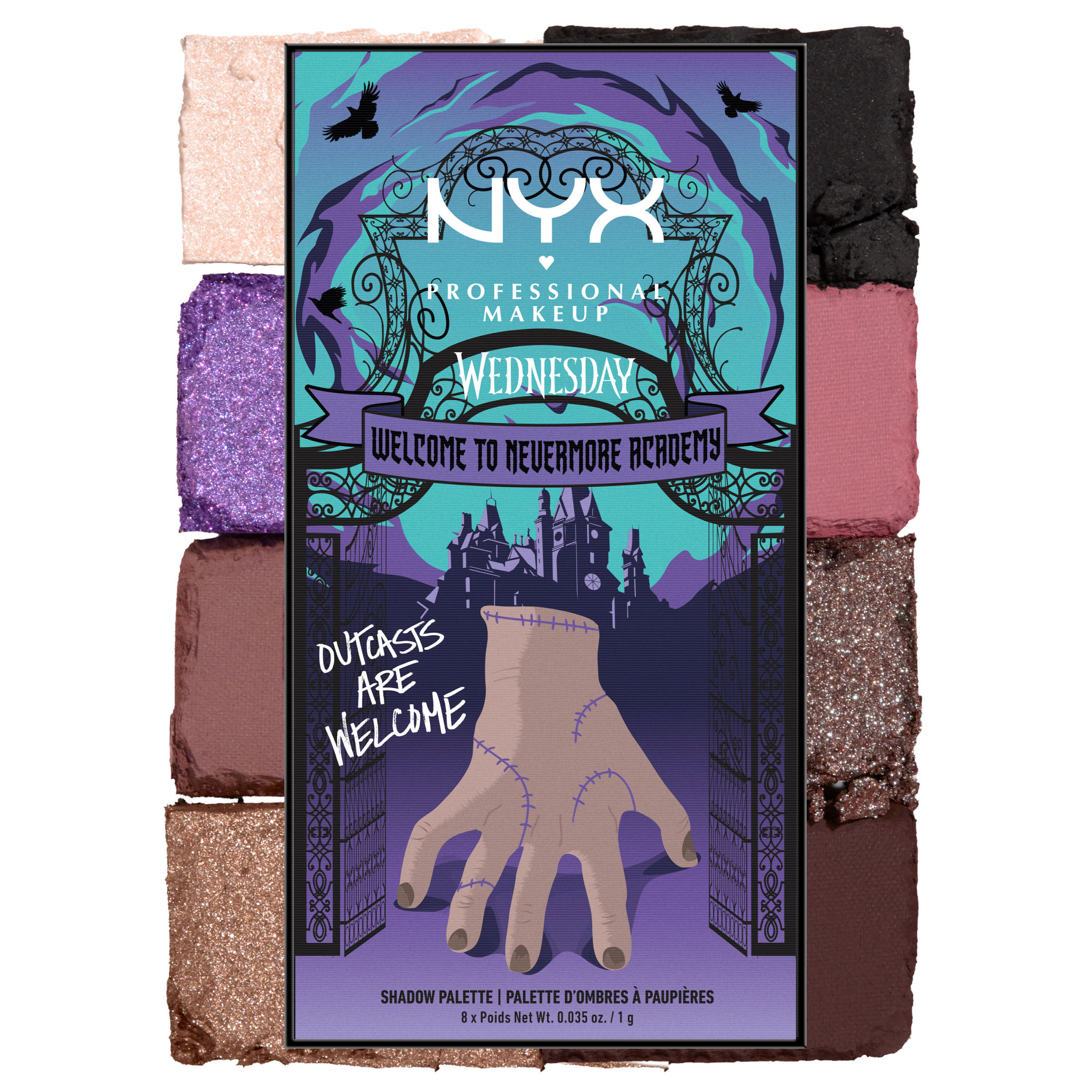 NYX Professional Makeup | Paleta de sombras de ojos colección Wednesday - Nevermore Academy