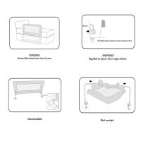 Interbaby barrera de seguridad Cama altura extra Abatible de 90cm Jirafa Gris - details 0