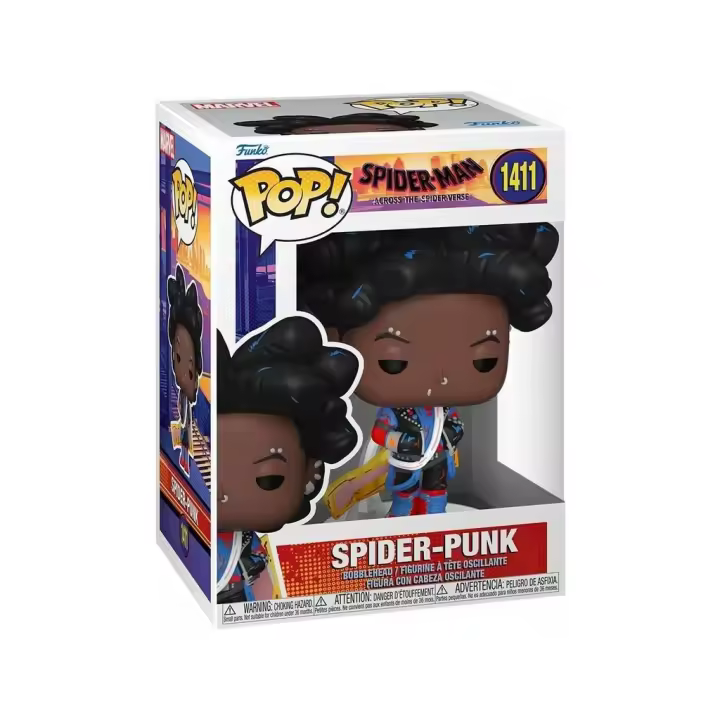 Funko Pop Spider-Man Across The Spider-Verse Figura Spider-Punk con Cabeza Oscilante 82649 - 1