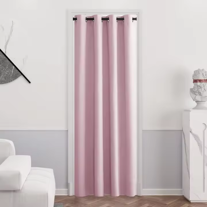 Cortinas con ojales para niños: decoración romántica para ventanas del hogar, cortinas opacas, confeccionadas, 132 x 210 cm, 1 panel, rosa claro - 1