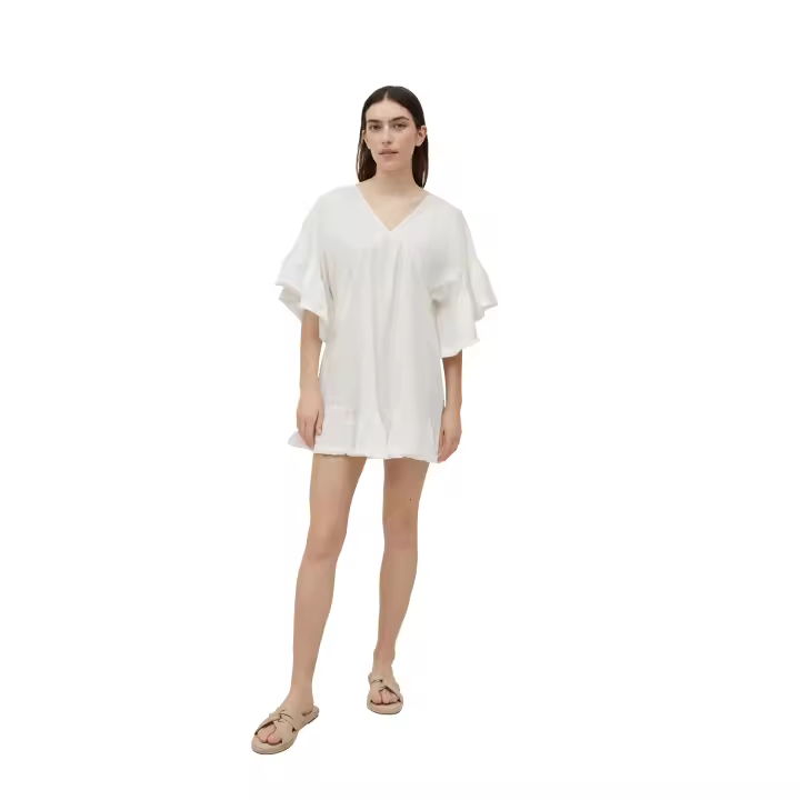 Ysabel Mora - Vestido corto algodón con volantes blanco - 1