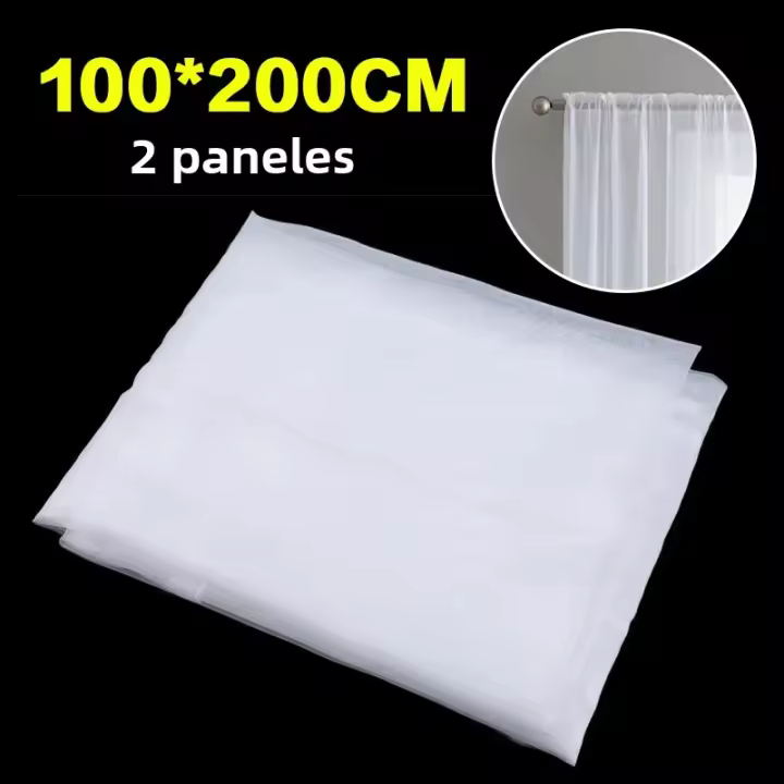 Cortinas De Tulle Transparente Y Sutil Para Sala De Estar Comedor Dormitorio Y Puerta De Ventana Blanco Decoración De Hogar Y Boda 2 Hojas - 1