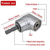 Kit De Extensión De Ángulo Flexible Y Soporte De Ángulo Recto Para Taladro 2pc 105 Grados Adaptador De Destornillador Y Soporte De Enchufe Herramientas De Taladro - details 3
