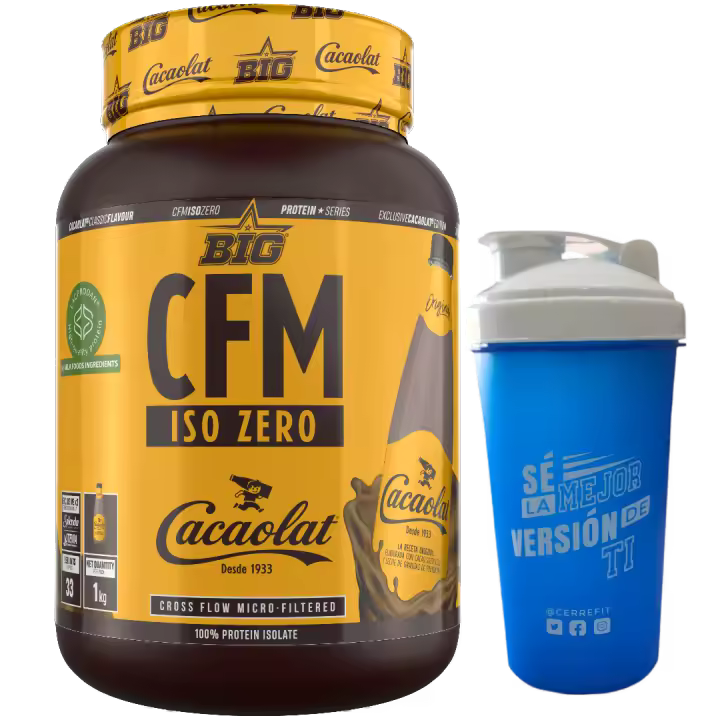 CFM ISO ZERO (1KG) Cacaolat - Big + mezclador ALEATORIO   Baja en lactosa  Alta calidad  Delicioso sabor  Nutritiva - 1