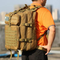 Mochila Táctica Para Hiking Grande Capacidad Camuflaje Para Hombres Viaje Exterior Mochila Táctica De Viaje Con Sistema De Alivio De Peso - details 25