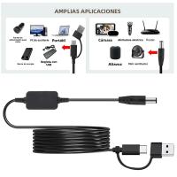 Cable De Alimentación USB Tipo C a DC 5.5x2.1mm 5V 9V 12V Para Router Luz LED Altavoz Cámara CCTV Cargador USB Cable De Potencia Elevada - details 5