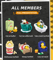 Bloques De Construcción Para Niños Garfield Serie Vida Familiar Figuras De Anime Gato Cartoon Modelo DIY Juguetes Regalos De Fiestas - details 2