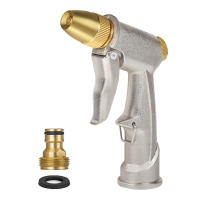 Pistola De Rociador De Jardín Metálica De Alta Presión Para Riego De Jardín Y Limpieza De Vehículos Con Control De Flujo Variable Y Patrón De Roce Suave - details 1