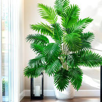 Gran Árbol De Palma Artificial 52-125cm Planta Falsa Verde De Plástico Para Decoración De Jardín Y Hogar Ramas De Palma Tropicales - details 0