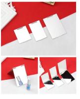 Espejo De Maquillaje Portátil Dobladillo De Aluminio Pequeño Espejo De Mano Plegable Para Maquillaje Espejo De Vanidad Compacto Para Cosméticos - details 0