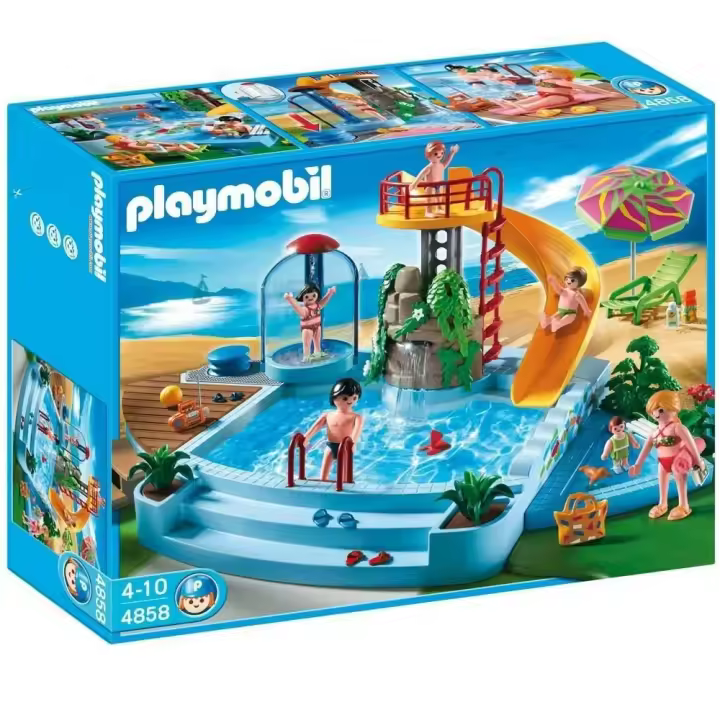 Playmobil - Piscina con Tobogán, 4858, Tienda con Licencia Oficial - 1