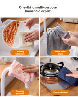 Toalla Colgante De Velours Coral Suave Con Bordado De Cerdo Para Baño Y Cocina Toalla De Mano De Poliéster 100% Uso Doméstico - details 1
