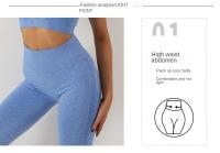 Pantalones De Yoga Para Mujer Cintura Alta Sin Costuras Con Punto De Pera Levantamiento De Glúteos Terciopelo Estilo Legging - details 1