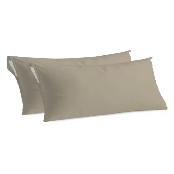 Juego de 2 Fundas Almohada Protector con cremallera - Funda Almohada todos las medidas , Poliéster Transpirable y Suave, Protector de almohada con cremallera - 1