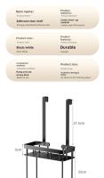 Rack De Almacenamiento Para Baño Colgante Sobre Puerta Caddy De Ducha Doble Capa Organizador De Estante De Ducha Moderno Y Sencillo - details 14