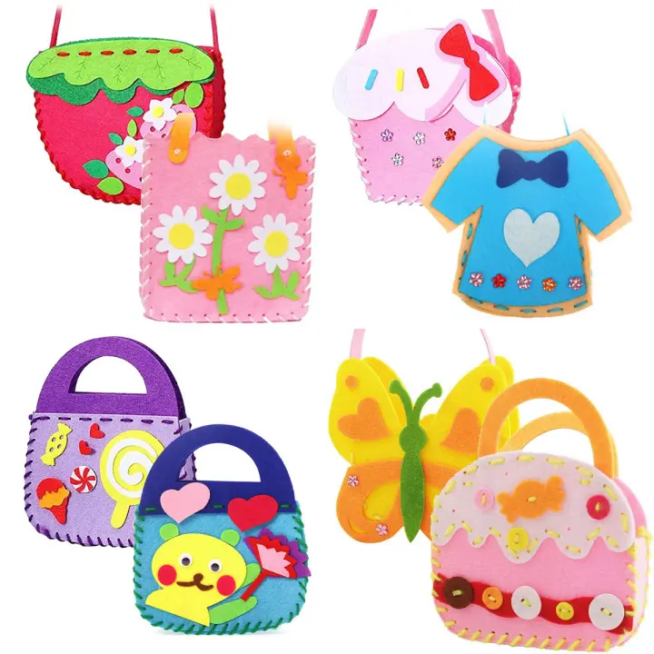 Kit De Costura Para Niños 8 Piezas DIY Con Algodón Y Agujas Seguras Juguete Educativo De Preschool Para Crear Manualidades - 1