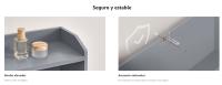 VASAGLE Armario de Baño, Mueble de Baño con 2 Puertas, 2 Estantes Ajustable, 30 x 60 x 100 cm, Armario para Comedor, Cocina, Salón, Gris Paloma/Blanco Nube - details 1
