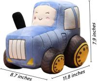 Coche de dibujos animados de peluche de juguete de simulación de tractor de granja almohada de peluche (azul) - details 1