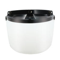 Visera Universal Para Casco De Motocicleta Retro Con 3 Cierres Y Lente Plegable Protección Solar PU Material - details 6