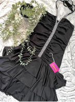 VESTIDO NEGRO CON VOLANTES MARCA GENERICA - details 1
