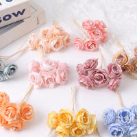 6PCS Rosas Artificiales De Seda Pequeñas Para Boda Decoración De Vaso Accesorio Para Novia Decoración De Hogar Y Dormitorio - details 1