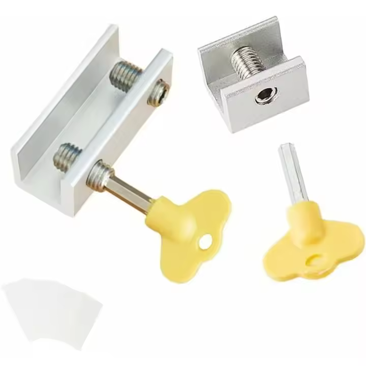 Cerradura de Ventana corrediza, 2 piezas Cerradura de Ventana corrediza Cerradura de ventana de seguridad de aleación de Aluminio antideslizante con - 1