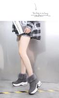 Botas De Nieve Calientes Para Mujer Con Plataforma Botines De Tobillo Cerradura De Cremallera Botas Internamente Aumentadas En Negro Y Gris - details 8