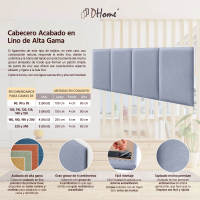DHOME Cabecero Tapizado Lino Premium Premium Antimanchas Diseño Modular Vertical Autoadhesivo Cabezal Cama Altura 80cm - details 2