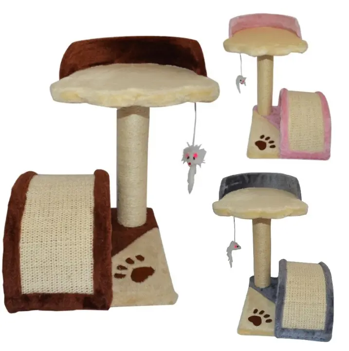 Rascador para Gato de Sisal con Juguete, Poste Árbol para Arañar Gatos Color Surtido. Medidas: 30*32*42cm - 1