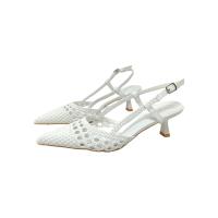 Eva Zorteon-Sandalias de tacón (6cm)  caladas con puntera , Marca Tulipano. - details 13