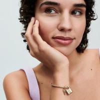 Pandora Moments - Colgante doble de plata de ley con corazón de rosa，Viene con un embalaje de caja de regalo completo. - details 1