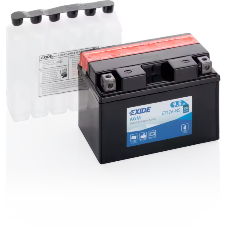 Batería Exide ET12A-BS Moto 12V Agm. 12V - 9,5Ah/130A (EN) (150x90x105mm) - 1
