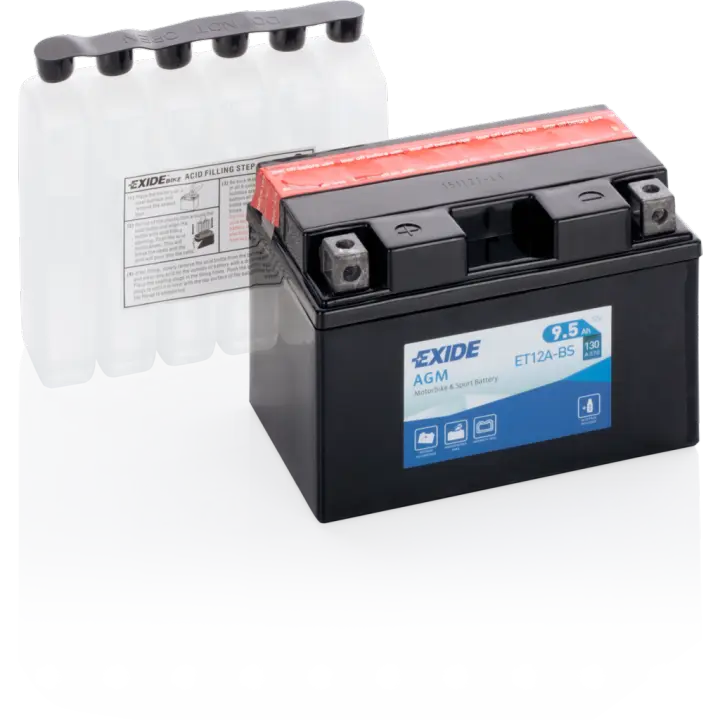 Batería Exide ET12A-BS Moto 12V Agm. 12V - 9,5Ah/130A (EN) (150x90x105mm) - 1