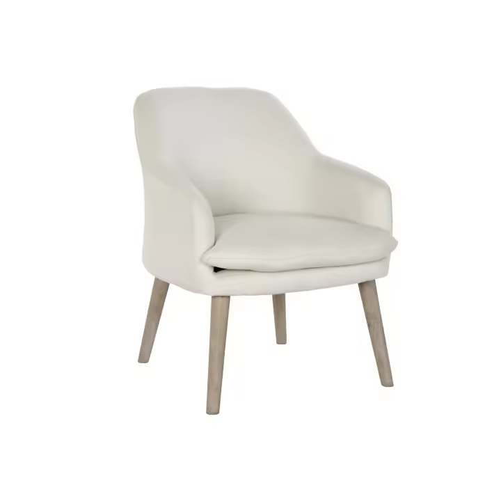 BUTACA POLIESTER RUBBERWOOD 61X68X78 BEIGE FIJALO MB173044 - 1